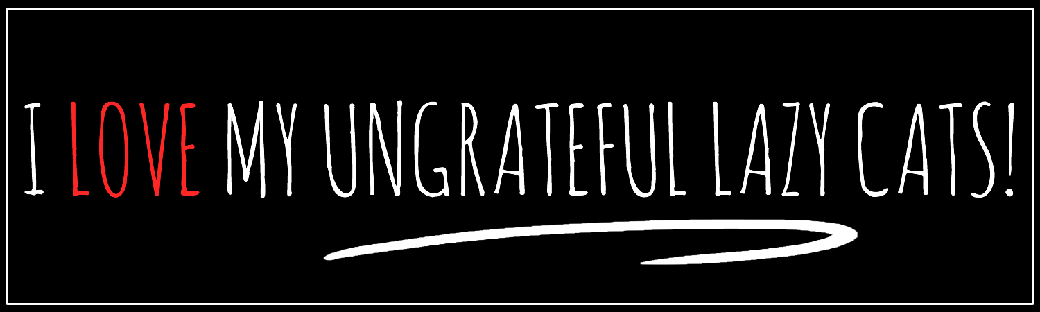 I Love My Ungrateful Lazy Cats Vinyl Sticker, Window Cling or Magnet in UV Laminate Coating