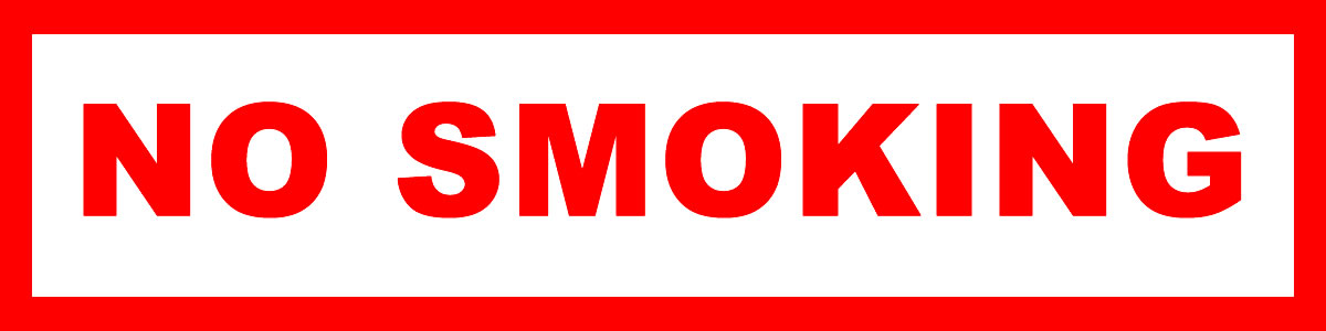 No Smoking Vinyl Sticker, Window Cling or Magnet in UV Laminate Coating