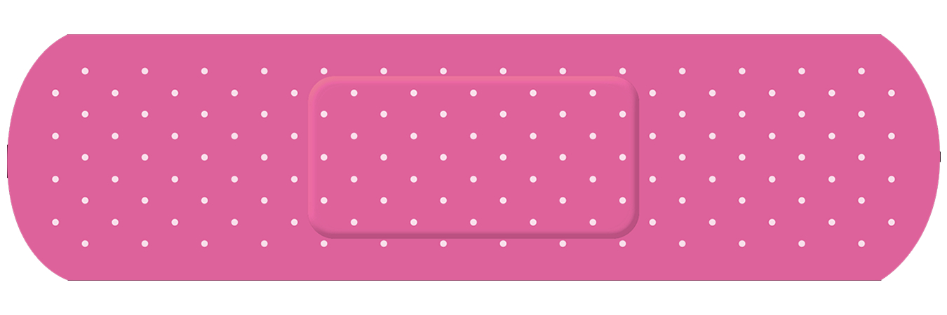 Bandage Pink Vinyl Bumper Sticker, Window Cling or Bumper Sticker Magnet in UV Laminate Coating