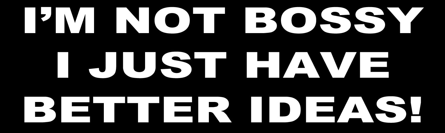  I m Not Bossy I Just Have Better Ideas  Vinyl Bumper Sticker  Window Cling or Bumper Sticker Magnet in UV Laminate Coating