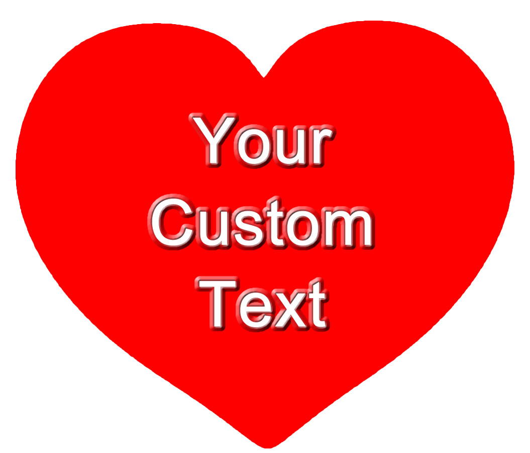 Custom Text Heart Sticker  Magnet or Window Cling