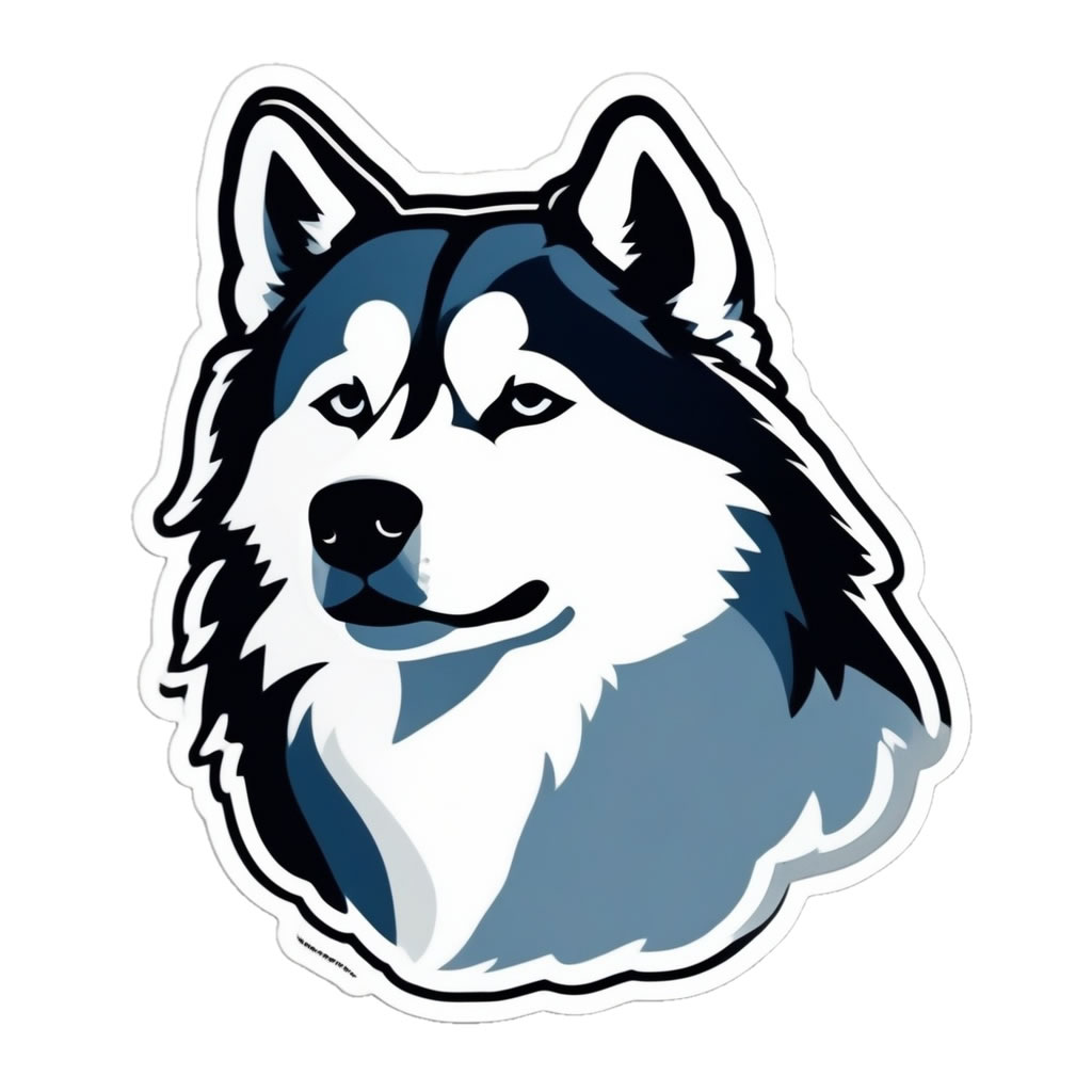 Husky Dog Vinyl Bumper Sticker  Window Cling or Bumper Sticker Magnet in UV Laminate Coating