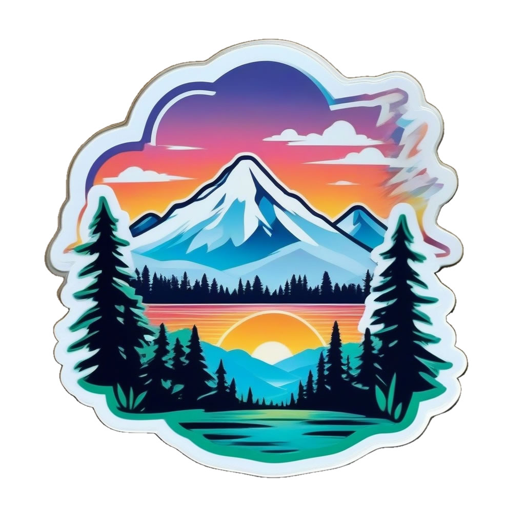 Scenic Outdoor Vinyl Bumper Sticker  Window Cling or Bumper Sticker Magnet in UV Laminate Coating