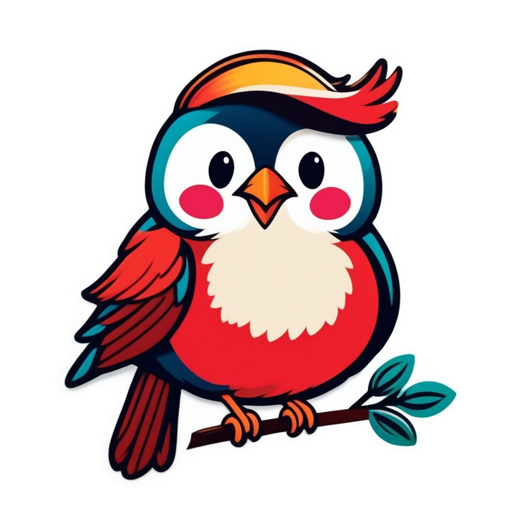 Cute Bird Vinyl Bumper Sticker  Window Cling or Bumper Sticker Magnet in UV Laminate Coating