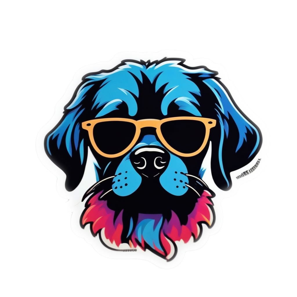 Cool Dog Vinyl Bumper Sticker  Window Cling or Bumper Sticker Magnet in UV Laminate Coating