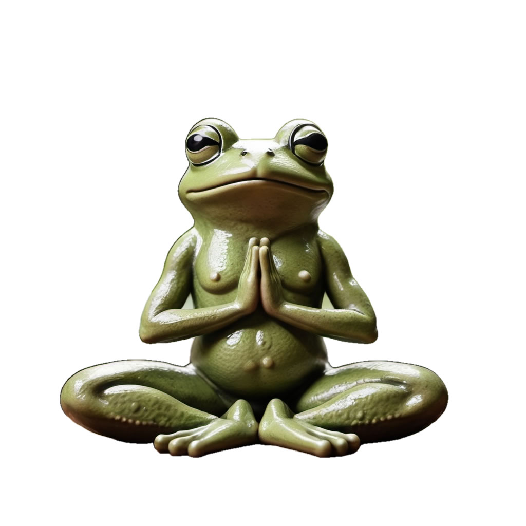 Zen Frog Vinyl Bumper Sticker  Window Cling or Bumper Sticker Magnet in UV Laminate Coating
