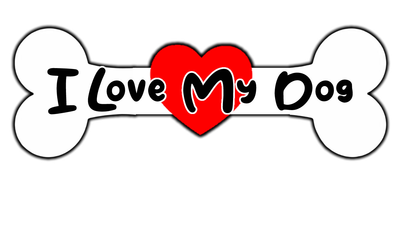 I Love my Dog Vinyl Bumper Sticker  Window Cling or Bumper Sticker Magnet in UV Laminate Coating