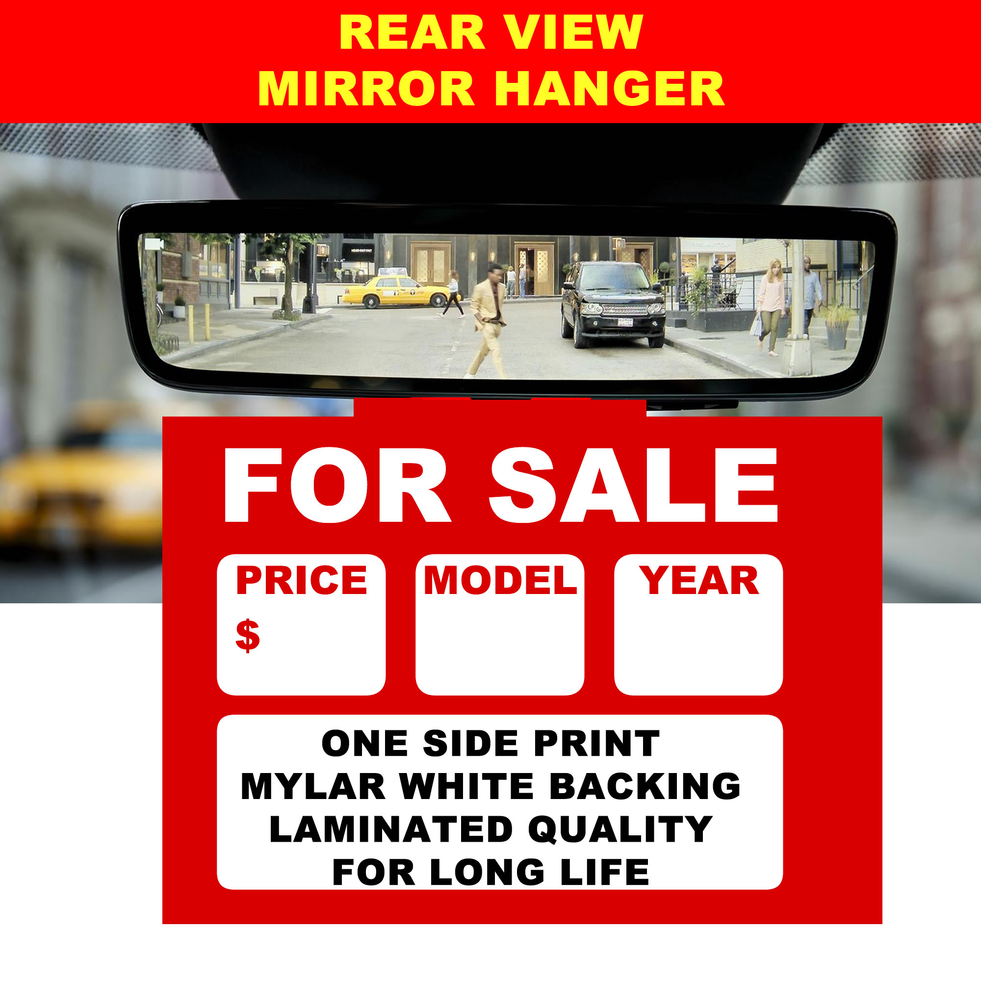 For Sale  Rear View Laminated Mirror Hanger