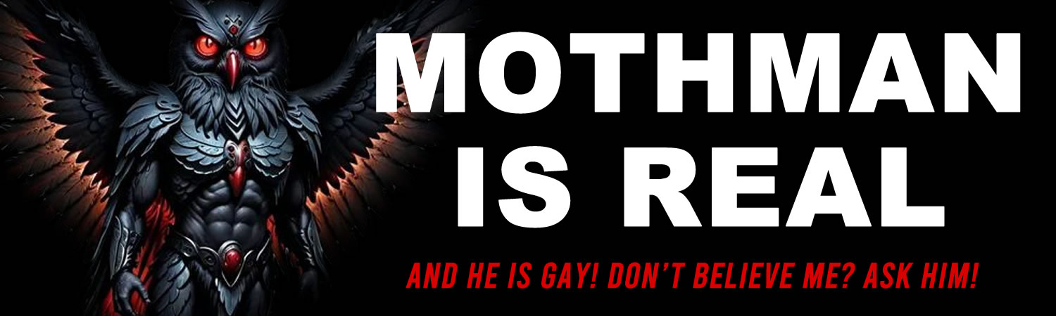 Mothman is Real    Vinyl Bumper Sticker  Window Cling or Bumper Sticker Magnet in UV Laminate Coating