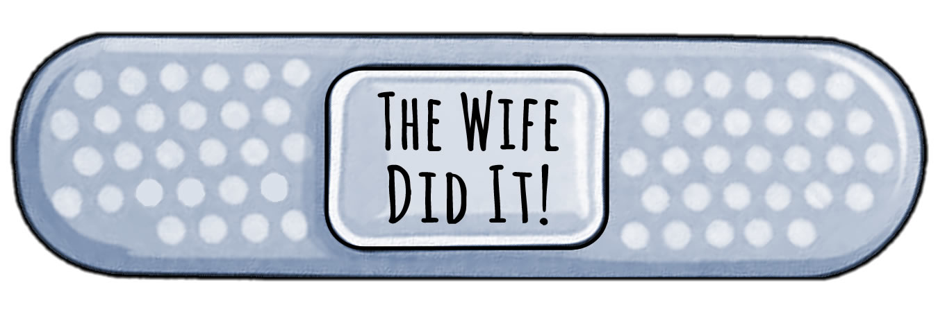 The Wife Did It Bandaid Die Cut Vinyl Sticker  Window Cling or Magnet with Laminate Coating in Various Sizes