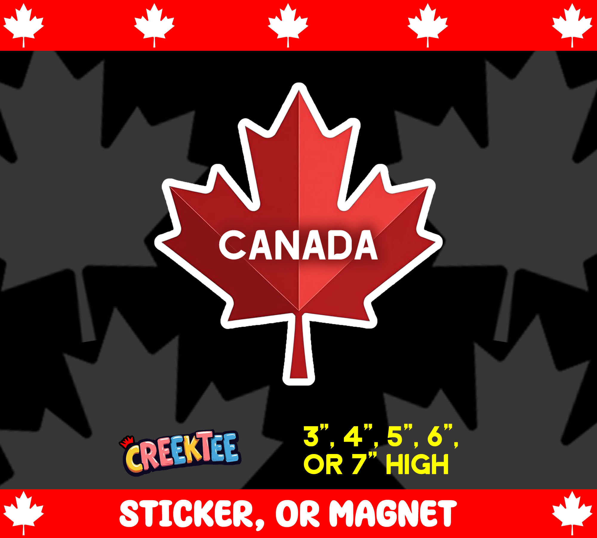 Canada Die Cut Vinyl Sticker  Window Cling or Magnet with Laminate Coating in Various Sizes