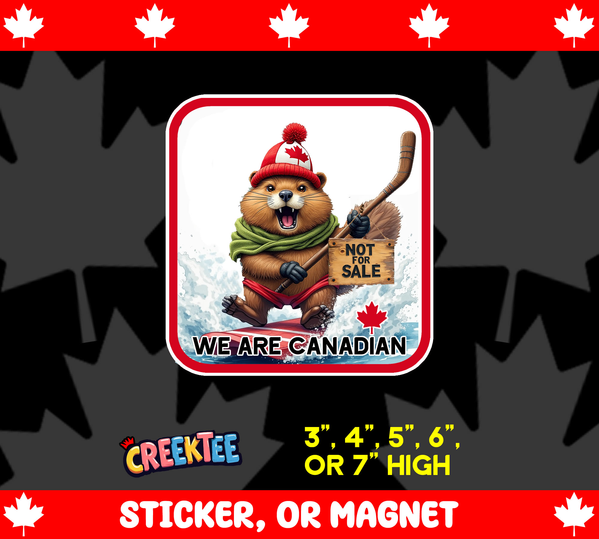 We Are Canadian Vinyl Sticker  Window Cling or Magnet with Laminate Coating in Various Sizes
