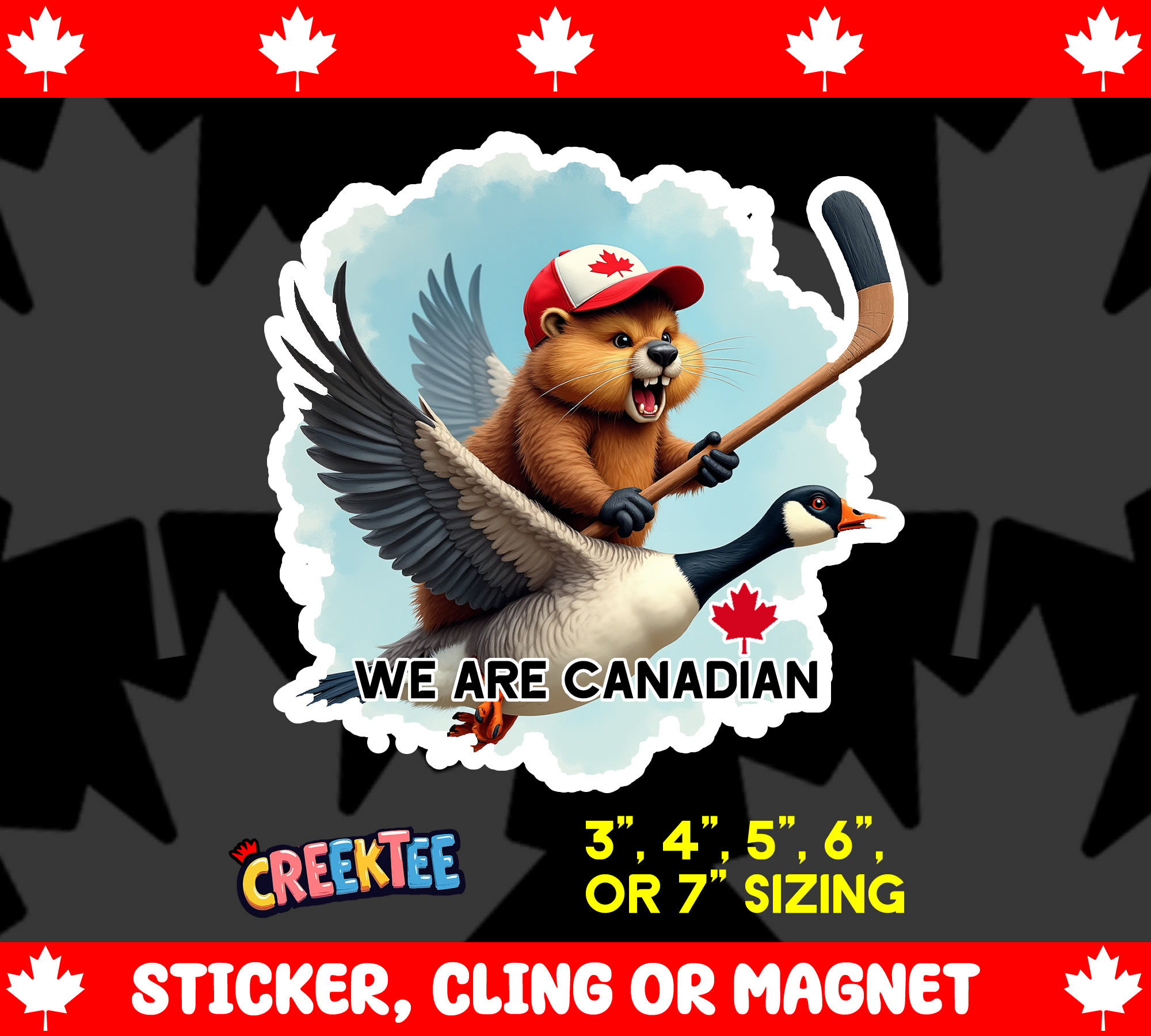 We Are Canadian Die Cut Vinyl Sticker  Window Cling or Magnet with Laminate Coating in Various Sizes