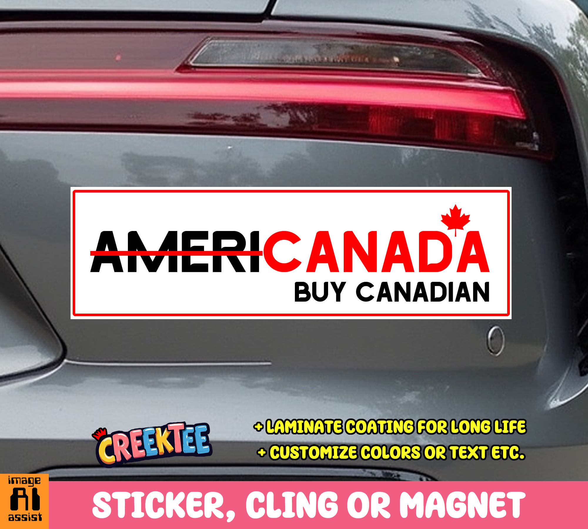 Canada  Buy Canadian Vinyl Bumper Sticker  Window Cling or Magnet in UV Laminate Coating and Various Sizes